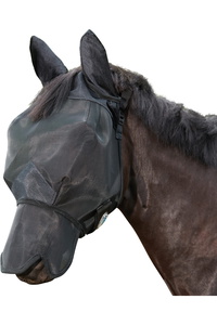 2025 Weatherbeeta Comfitec Double Dart Deluxe Fly Mask With Ears And Nose 1009435 - Black